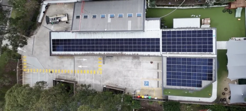 solar panel installed on commercial buidling